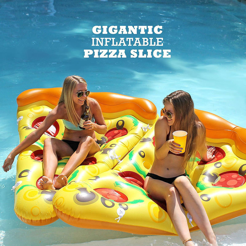 Komisch Schwimmbad Pizza Schwimmbad 180 x 130 cm Aufblasbare Wasserschwimmer für Erwachsene