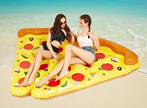 Komisch Schwimmbad Pizza Schwimmbad 180 x 130 cm Aufblasbare Wasserschwimmer für Erwachsene