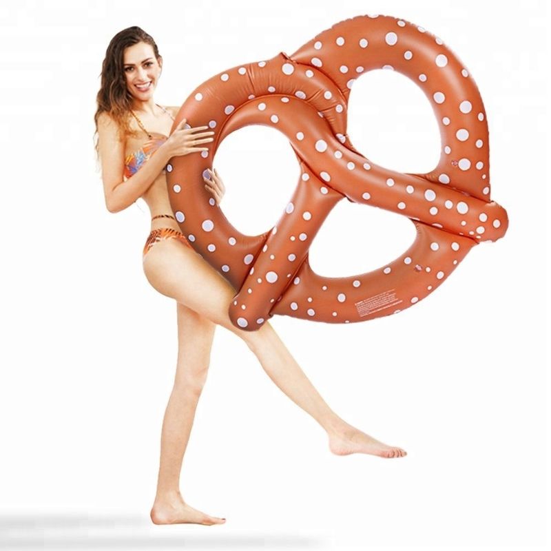 Großes Brot Wasser Spaß PVC aufblasbare Pretzel Float Ring Schwimmbad Schwimmbad für Erwachsene