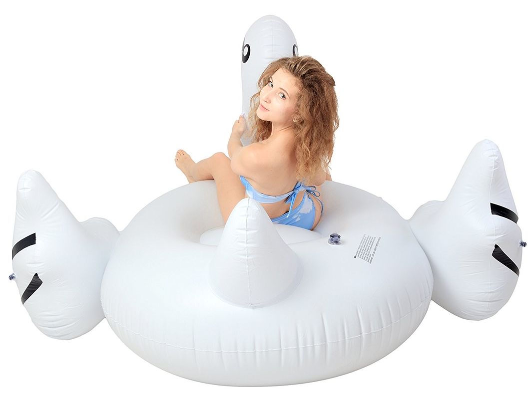 Großes aufblasbares Schwimmbad Float Weißer Schwan Floatie Spielzeug 190 X 190 X 130CM