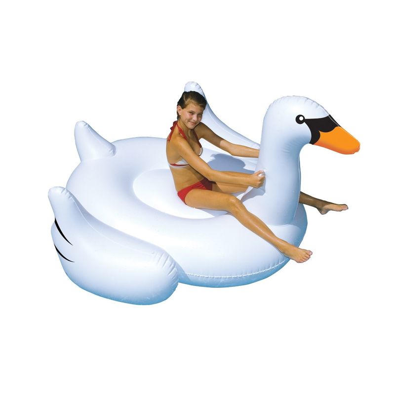 Großes aufblasbares Schwimmbad Float Weißer Schwan Floatie Spielzeug 190 X 190 X 130CM