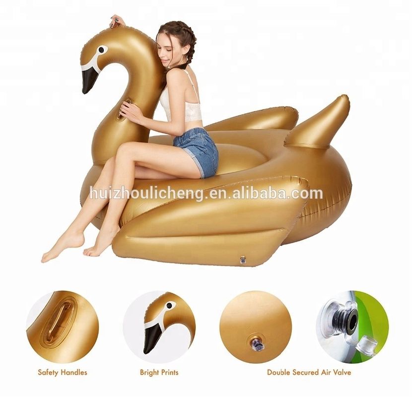 Schwarzer aufblasbarer Schwan Schwimmband für die Partyzeit Flamingo Luxus-Poolschwimmer für Erwachsene