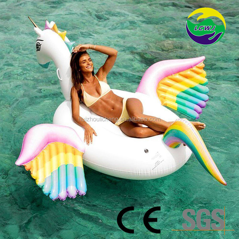 Fahrt auf aufblasbarem Riesen-Einhorn-Schwimmer 280 x 230 x 135 cm aufblasbare Strandschwimmer Floatie