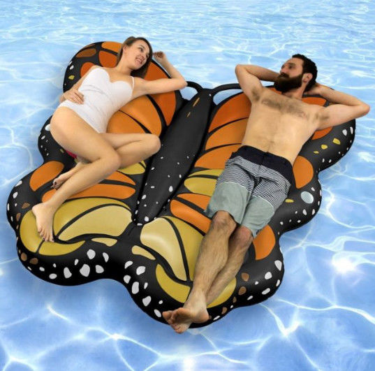 Schmetterlingsflügel aufblasbares Schwimmbad 250 x 180cm angepasstes Logo Engelflügel Schwimmbad