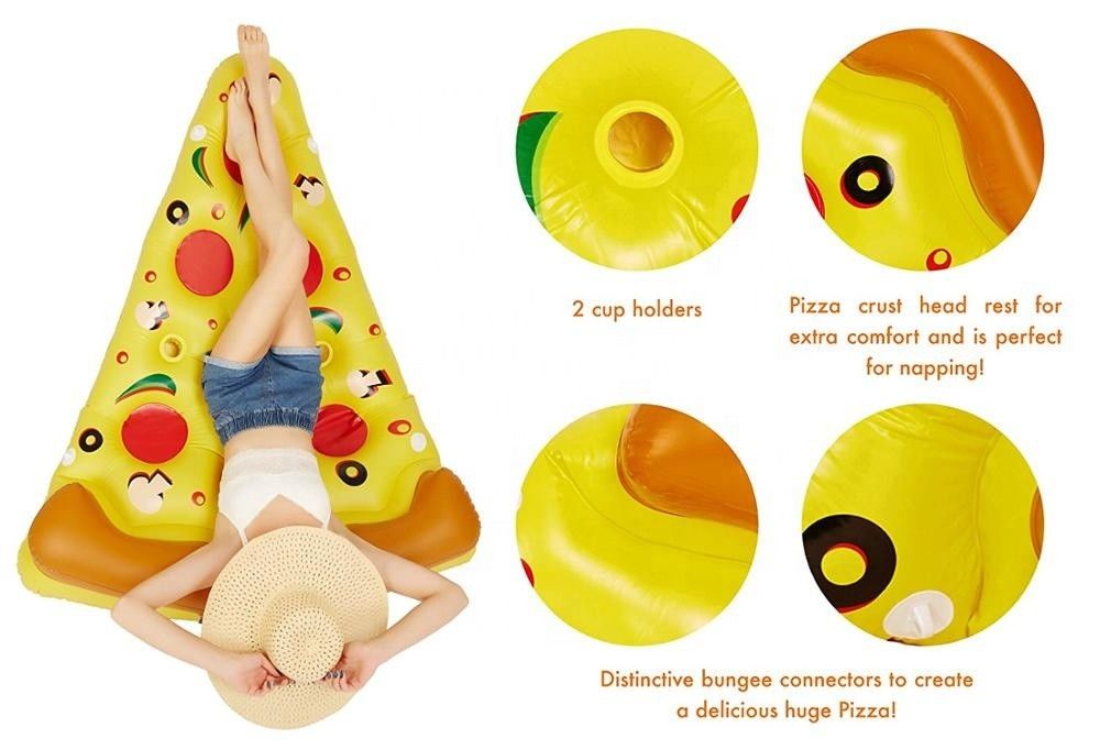 Außen aufblasbares Schwimmbad Schwimmbad 180 x 130 cm Schwimmbad Wasser Blow Up Pizza-Slice für Halter