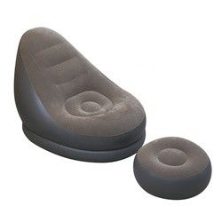 Flocked PVC Luftmatratze Sofa Bett 110cm Außen Innenraum Aufblassofa Strand