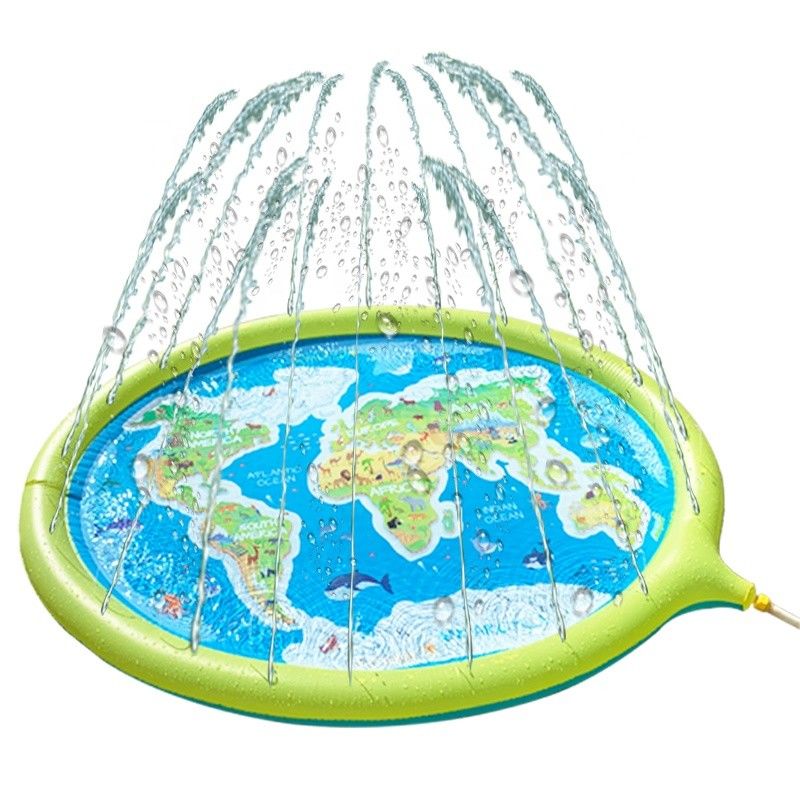 100kg Hinterhof aufblasbare Sprinkler-Spielzeugmatte 170cm tragbare Splash Pad für Kind