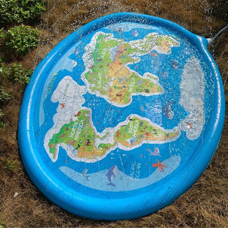 100kg Hinterhof aufblasbare Sprinkler-Spielzeugmatte 170cm tragbare Splash Pad für Kind