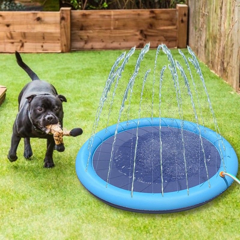 LC Wasser-Spritz-Sprinkler für Hunde Haustier Dusch-Sprinkler PVC Haustier-Spielzeug Hunde-Sprinkler