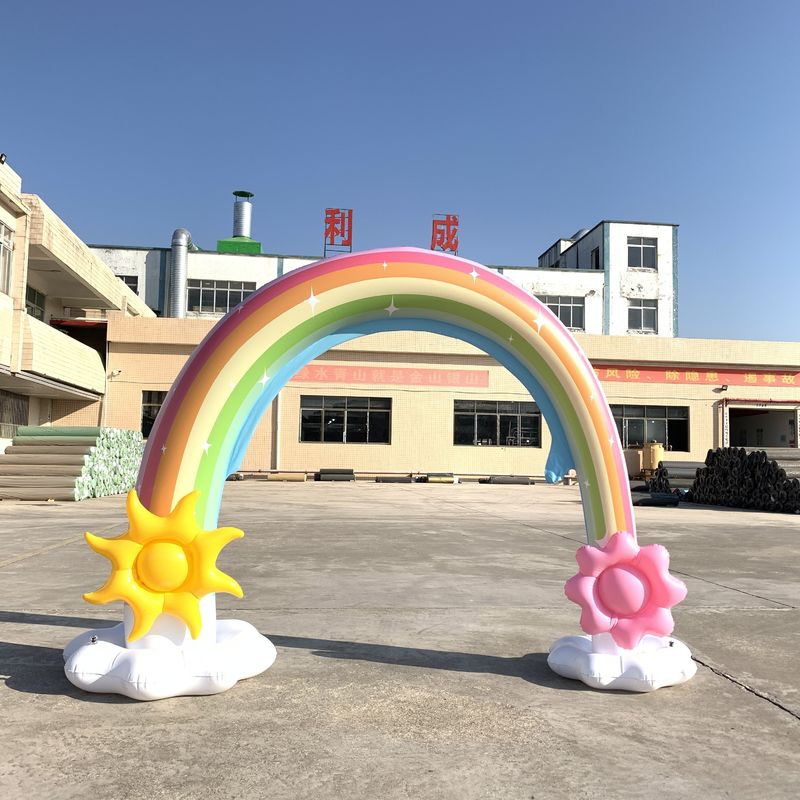 Aufblasbare Riesenstrandkugel Sprinkler 6 Fuß Wasser Regenbogenbogen Spielzeug für Kleinkinder