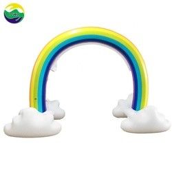 Aufblasbare Riesenstrandkugel Sprinkler 6 Fuß Wasser Regenbogenbogen Spielzeug für Kleinkinder