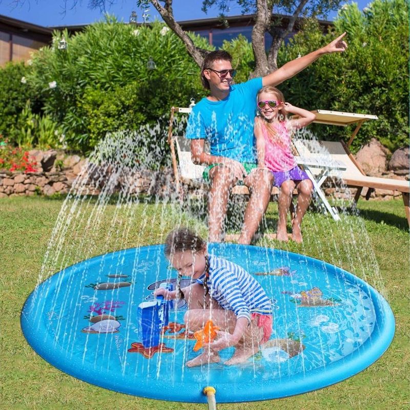 68in aufblasbares Sprinkler-Spielzeug, Wassersprinkler-Poolmatte für Outdoor-Party