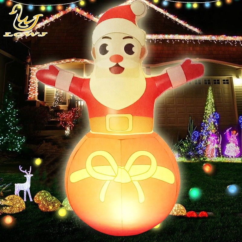Roly Poly Air Blow Up Weihnachtsmann Weihnachtsflaschen Dekorationen mit LED-Licht