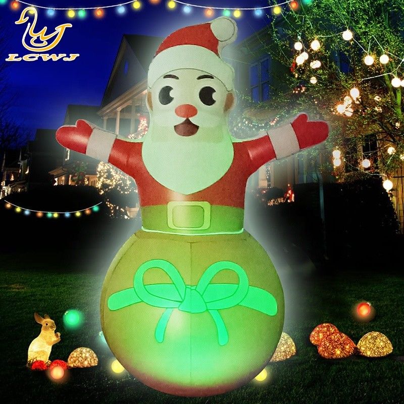 Roly Poly Air Blow Up Weihnachtsmann Weihnachtsflaschen Dekorationen mit LED-Licht