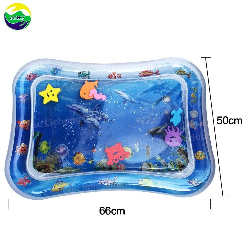 66 X 50 cm Wasserspielzeug für Säuglinge Odm 3 bis 12 Monate Baby aufblasbare Bauchzeit Wassermatte
