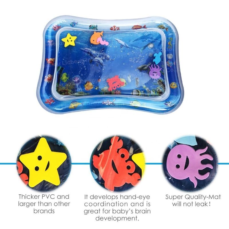 66 X 50 cm Wasserspielzeug für Säuglinge Odm 3 bis 12 Monate Baby aufblasbare Bauchzeit Wassermatte