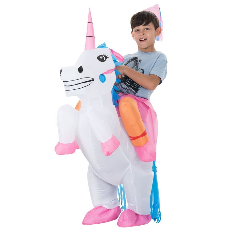 Erwachsene Kinder Plastik aufblasbare Spielzeuge Einhorn Reiter Kostüme für Weihnachten