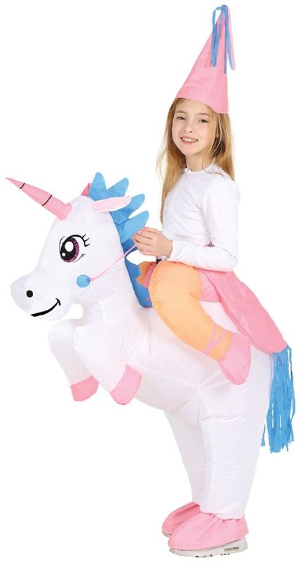 Erwachsene Kinder Plastik aufblasbare Spielzeuge Einhorn Reiter Kostüme für Weihnachten
