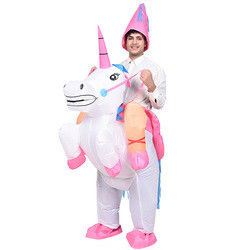 Erwachsene Kinder Plastik aufblasbare Spielzeuge Einhorn Reiter Kostüme für Weihnachten