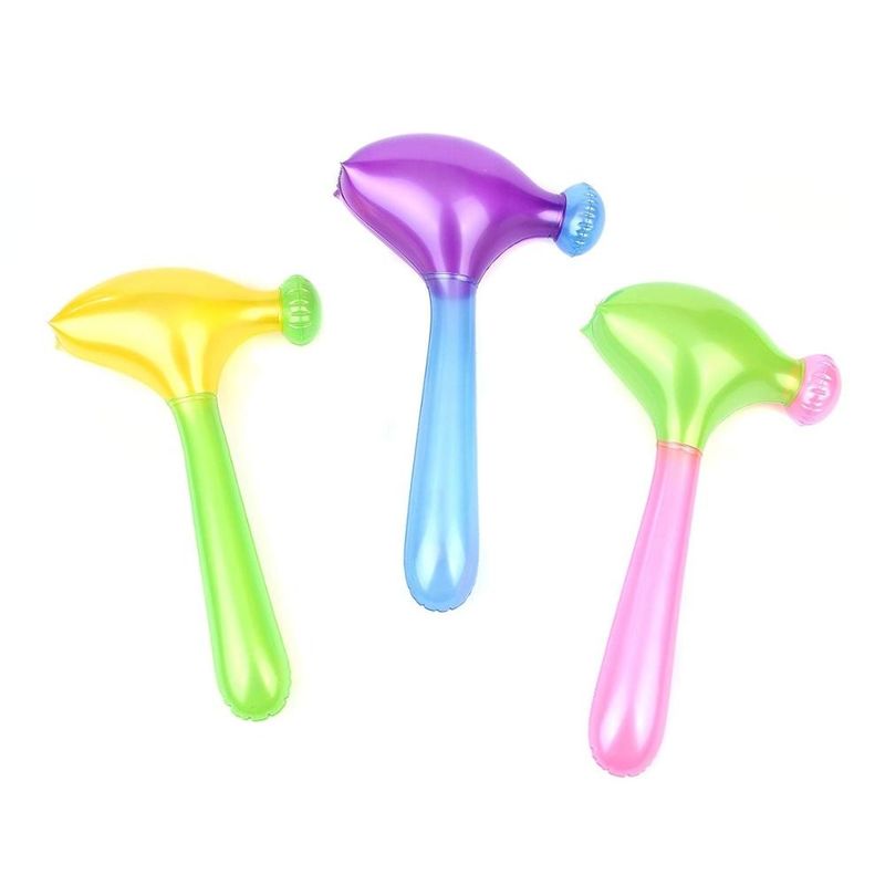 Regenbogenfarbe 0,5 kg Plastik aufblasbares Spielzeug 0,18 mm aufblasbares Hammer Spielzeug