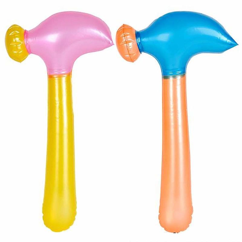 Regenbogenfarbe 0,5 kg Plastik aufblasbares Spielzeug 0,18 mm aufblasbares Hammer Spielzeug