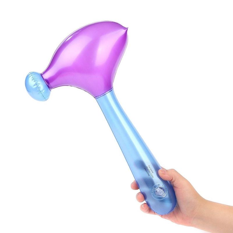 Regenbogenfarbe 0,5 kg Plastik aufblasbares Spielzeug 0,18 mm aufblasbares Hammer Spielzeug
