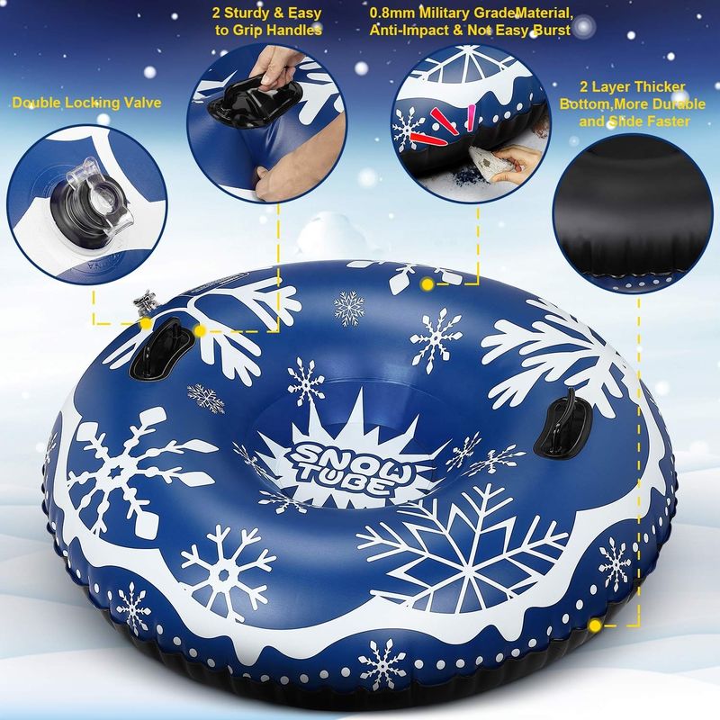 Schnee für Erwachsene Aufblasbare Schnee-Spielzeuge Aufblasbare Schlittenröhre Luft Schnee-Schlitten 0,58 mm 0,38 mm