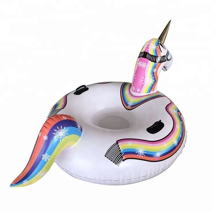 PVC Winter aufblasbare Schneespielzeug 190cm Luft Einhorn Schneeschlitten für Erwachsene