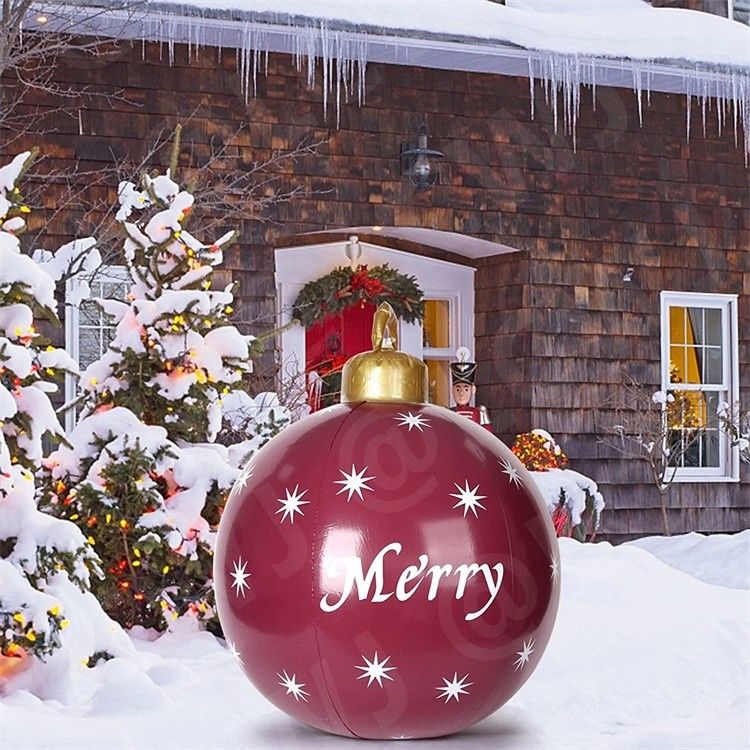 0.2mm Plastik Blow Up Schnee Schlitten Aufblasbare Weihnachtskugeln Ornamentkugeln 60cm
