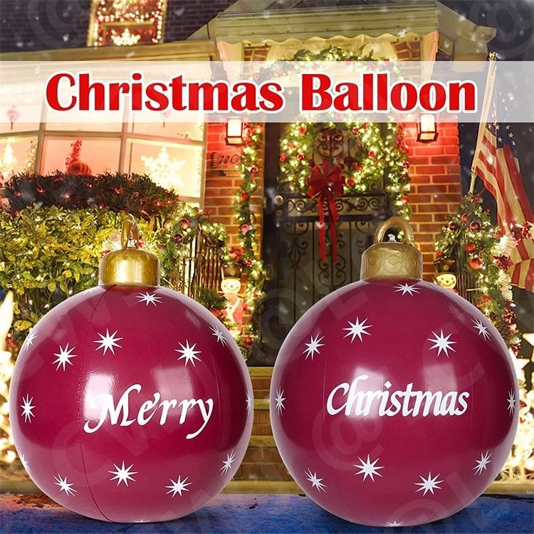 0.2mm Plastik Blow Up Schnee Schlitten Aufblasbare Weihnachtskugeln Ornamentkugeln 60cm