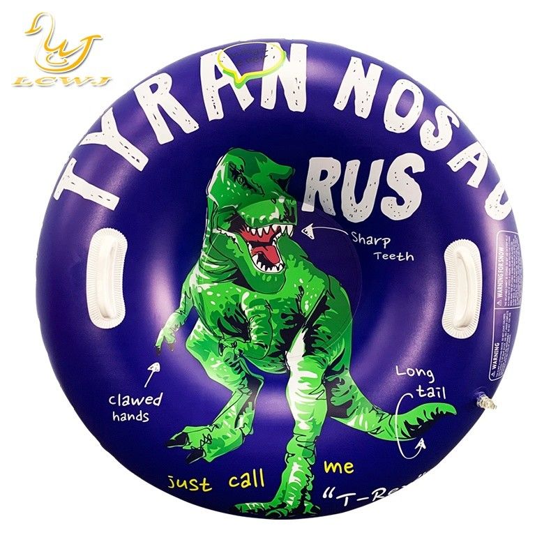 LC Kinder im Freien Winterspaß Dinosaurier T-Rex Schlitten Klappschnee Erwachsene Portable Schnee Schlitten PVC Schnee Tube