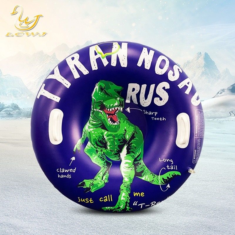 LC Kinder im Freien Winterspaß Dinosaurier T-Rex Schlitten Klappschnee Erwachsene Portable Schnee Schlitten PVC Schnee Tube