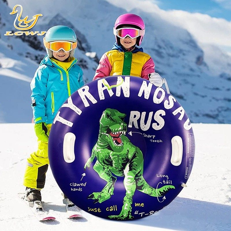 LC Kinder im Freien Winterspaß Dinosaurier T-Rex Schlitten Klappschnee Erwachsene Portable Schnee Schlitten PVC Schnee Tube