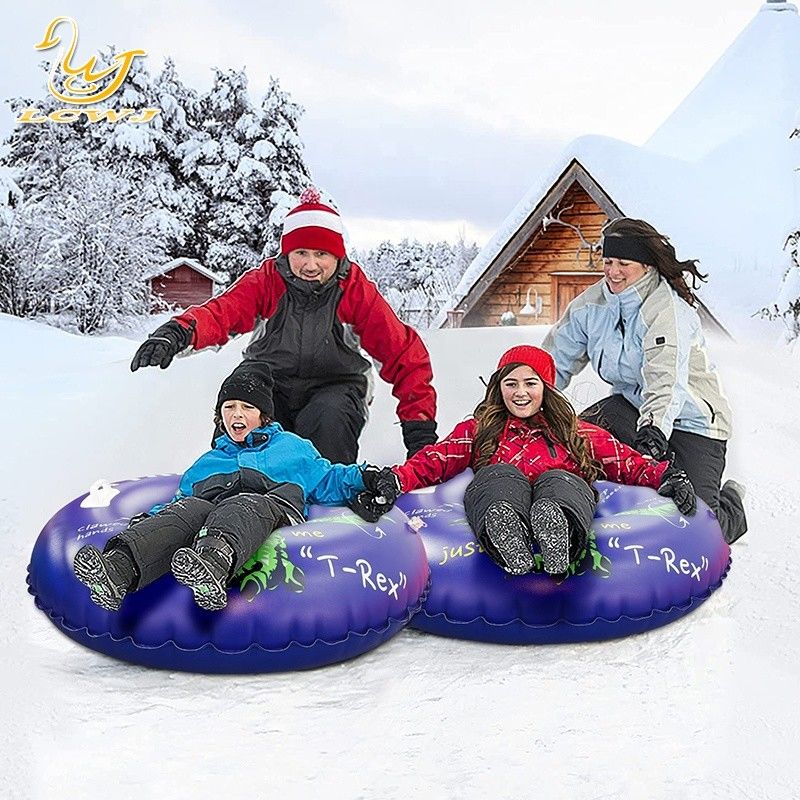 LC Kinder im Freien Winterspaß Dinosaurier T-Rex Schlitten Klappschnee Erwachsene Portable Schnee Schlitten PVC Schnee Tube