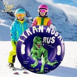 LC Kinder im Freien Winterspaß Dinosaurier T-Rex Schlitten Klappschnee Erwachsene Portable Schnee Schlitten PVC Schnee Tube