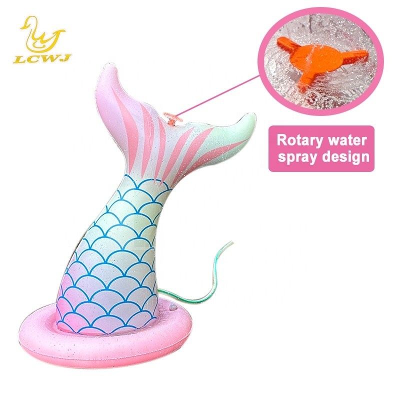 LC Meerjungfrau Wasserspielzeug für Jungen Mädchen Sommer Outdoor-Spiel Garten Blow Up Spray-Spielzeug aufblasbare Wassersprinkler für Kinder