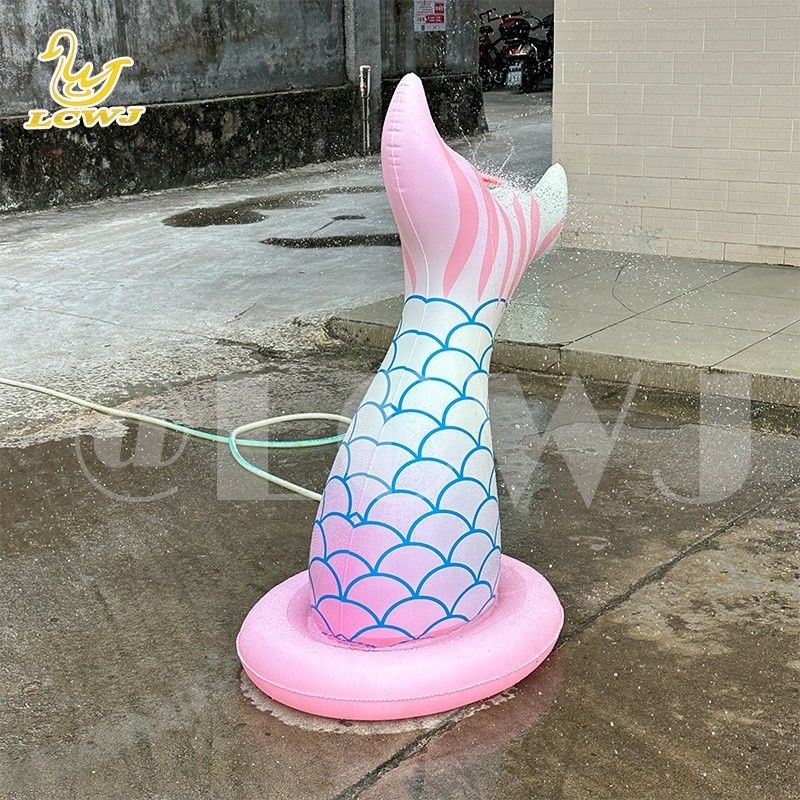 LC Meerjungfrau Wasserspielzeug für Jungen Mädchen Sommer Outdoor-Spiel Garten Blow Up Spray-Spielzeug aufblasbare Wassersprinkler für Kinder