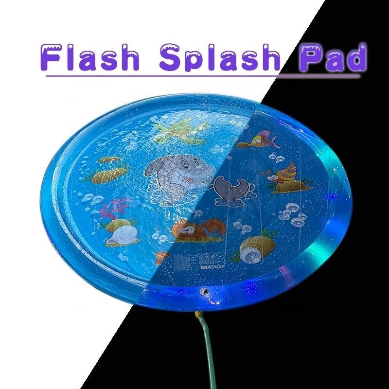 LC Upgraded Shining Outdoor Sprinkler Pad Unisex Flash Splash Pad mit LED-Licht