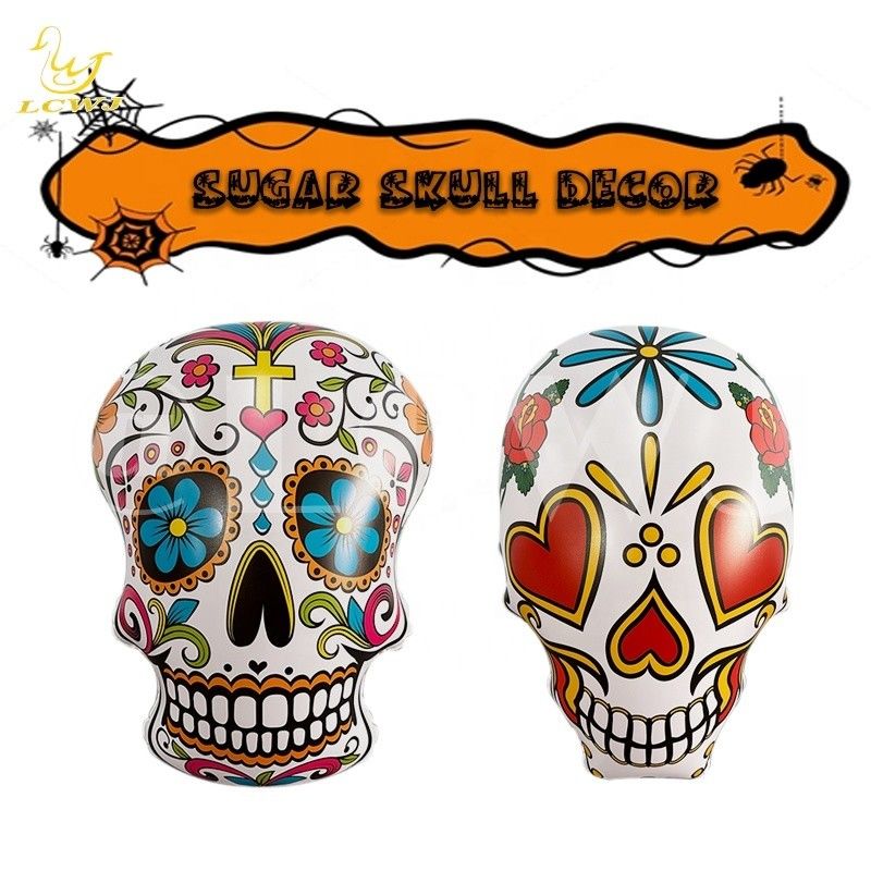 Ein Muss für Softball-Fans Aufblasbare Halloween-Zucker-Schädel-Dekoration für den Garten