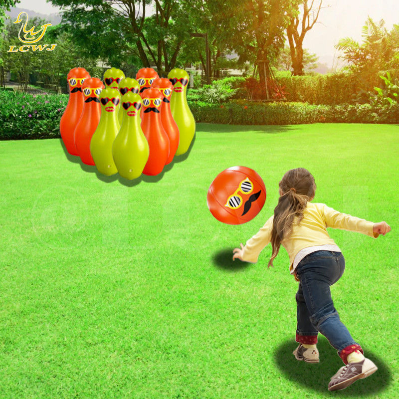 Unisex LC Farbenfrohe Spaß Großer Garten Outdoor-Spiele Jumbo Bowling Ball Und Pins Aufblasbare Kinder Bowling Set