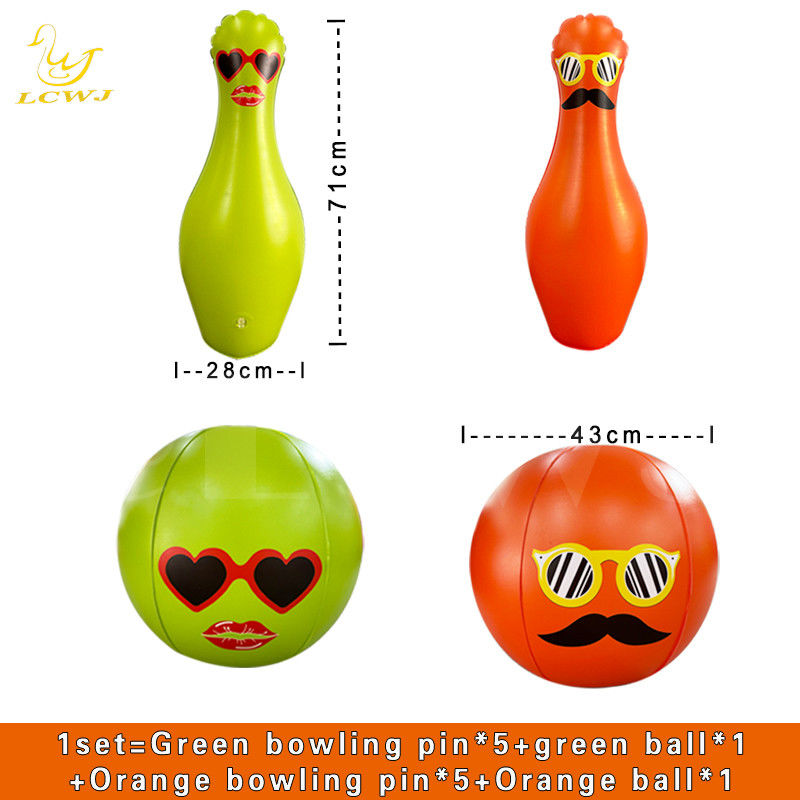 Unisex LC Farbenfrohe Spaß Großer Garten Outdoor-Spiele Jumbo Bowling Ball Und Pins Aufblasbare Kinder Bowling Set