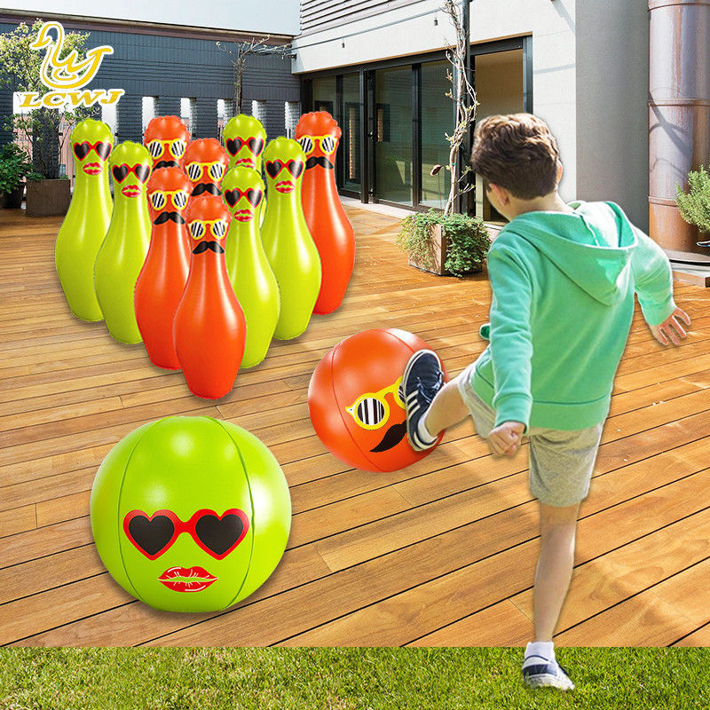 Unisex LC Farbenfrohe Spaß Großer Garten Outdoor-Spiele Jumbo Bowling Ball Und Pins Aufblasbare Kinder Bowling Set