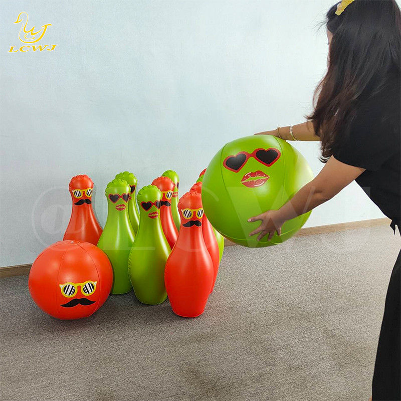 Unisex LC Farbenfrohe Spaß Großer Garten Outdoor-Spiele Jumbo Bowling Ball Und Pins Aufblasbare Kinder Bowling Set
