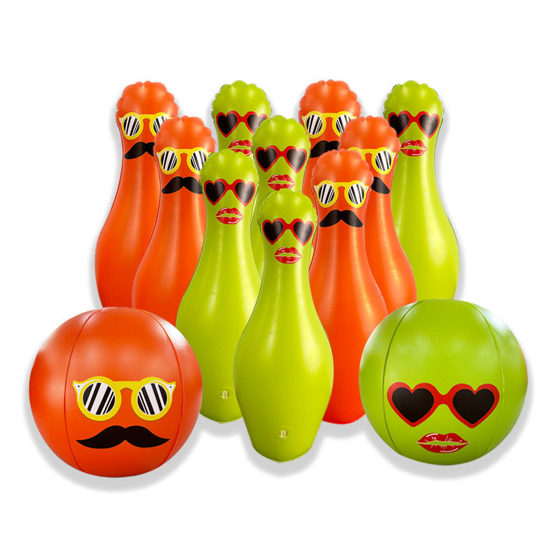 Unisex LC Farbenfrohe Spaß Großer Garten Outdoor-Spiele Jumbo Bowling Ball Und Pins Aufblasbare Kinder Bowling Set