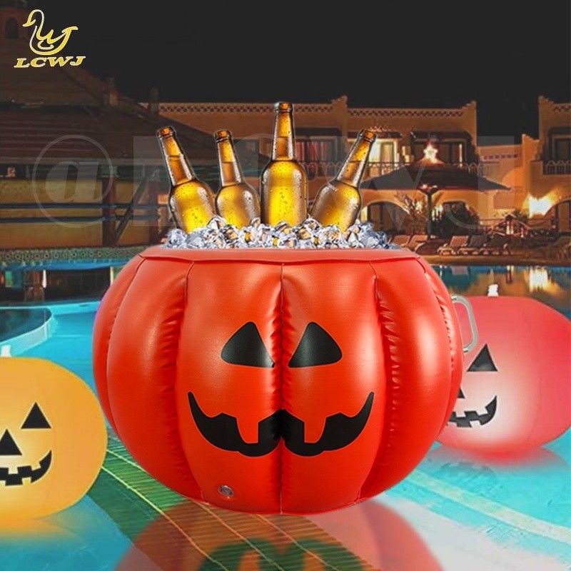 LC Halloween Kürbis servieren Buffet Bar Kühlgerät Lebensmittelbehälter Getränke Träger aufblasbare Eisplatte Für Sommer BBQ Pool Party