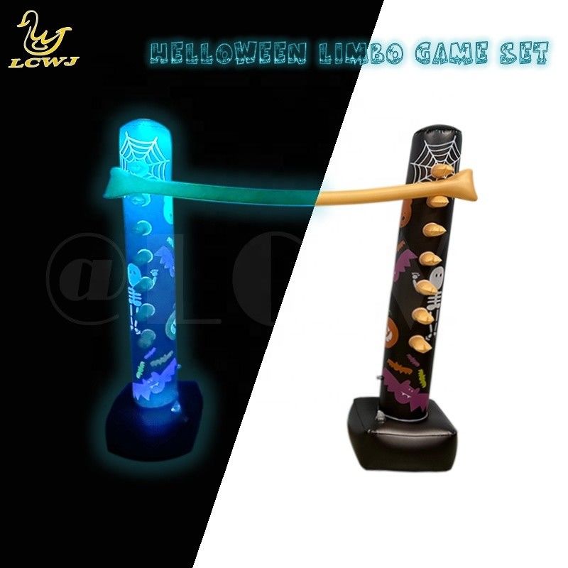 LC Hinterhof Spiele Innenraum Ferien Spaß Leuchtendes Halloween Dekor Aufblasbare Limbo Spiel Mit LED-Licht Für Erwachsene Und Familie